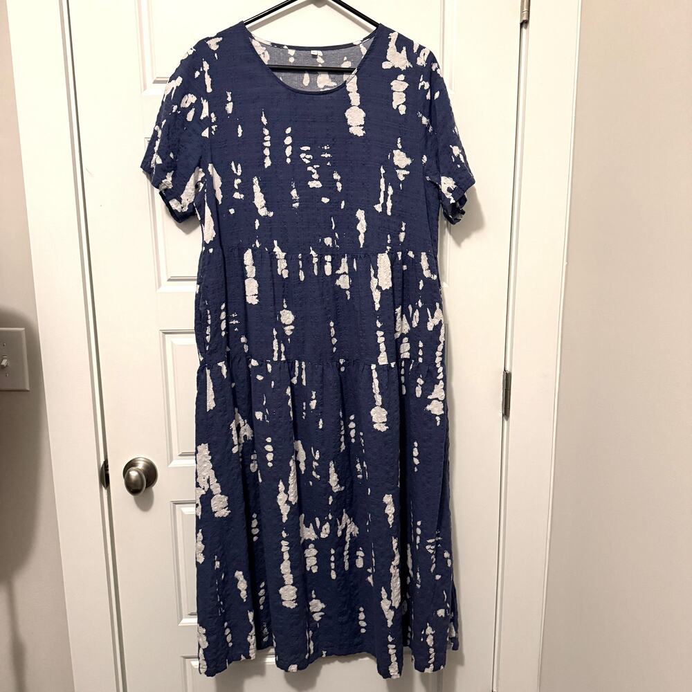Yesno Tiered Dress Blue XL